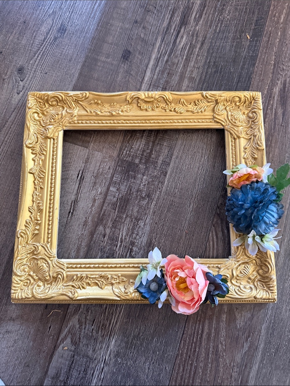 Ornate Gold Decorative Frame with Floral Accents